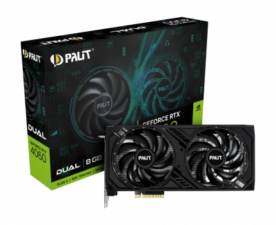 Видеокарта RTX4060 8Gb Palit DUAL 8G NE64060019P1-1070D