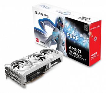 Видеокарта AMD RX9070XT 16Gb Sapphire PURE OC 11348-02-20G White