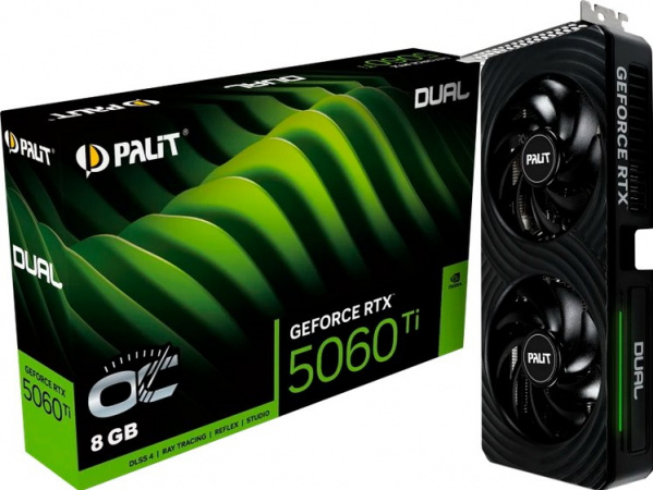 Видеокарта RTX5060Ti 8Gb Palit DUAL OC NE7506TT19P1-GB2062D BS