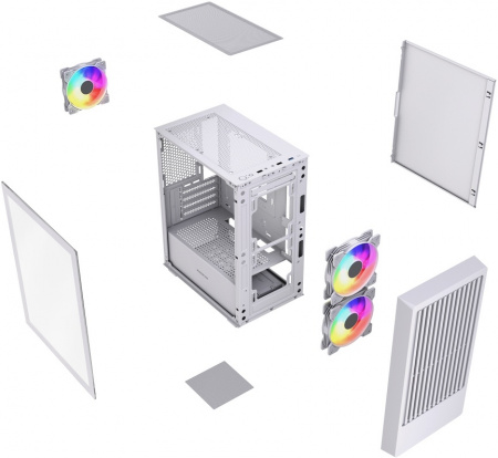 Корпус Powercase Mistral SM07 ARGB White / CMMSM07W-A3