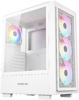 Корпус Powercase Mistral AY4W ARGB, Tempered Glass, 4x 120mm, белый, ATX (CMAYW-A4)
