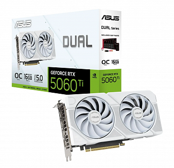 Видеокарта RTX5060Ti 16Gb  ASUS DUAL OC White DUAL-RTX5060TI-O16G-WHITE