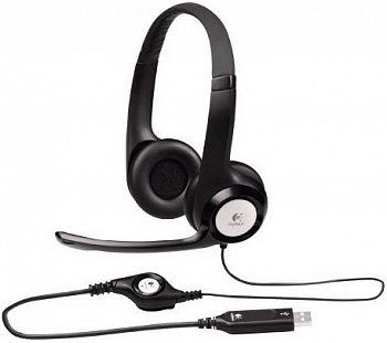 Гарнитура Logitech Headset Logitech H390 USB black