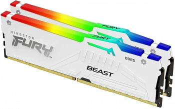 Модуль памяти DDR5 32GB (2x16Gb) 6000Mhz Kingston Fury Beast White RGB KF560C36BWE2AK2-32