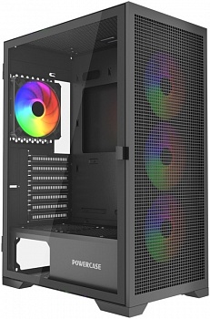 Корпус Powercase Mistral B415 ARGB, Tempered Glass, 4x120mm PWM ARGB, черный, ATX (CMAB415-A)