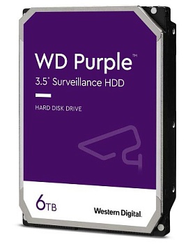 Жёсткий диск HDD 3,5" 6Tb WD Purple WD62PURZ 6TB5400RPM 128MB (SATA-III) DV&NVR