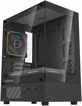 Корпус Powercase Vision Micro M1 ARGB BLACK CVMM1B-A3