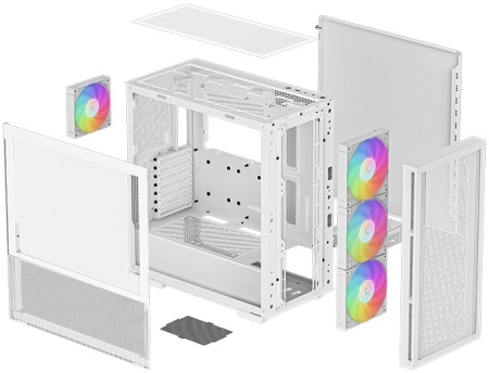 Корпус Deepcool CH560 WH без БП, боковое окно (закаленное стекло)
