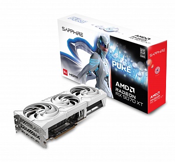 Видеокарта AMD RX9070XT 16Gb Sapphire PURE OC 11348-02-20G White