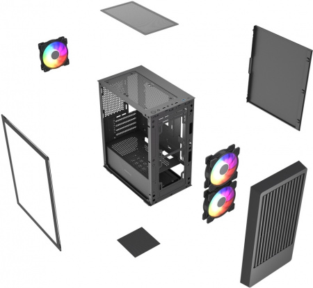 Корпус Powercase Mistral SM07 ARGB Black / CMMSM07B-A3