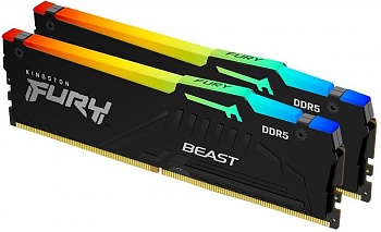 Модуль памяти DDR5 32Gb (2x16Gb) 6000MHz Kingston Fury Beast RGB KF560C36BBE2AK2-32