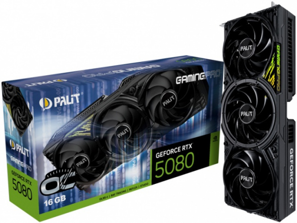 Видеокарта RTX5080 16Gb Palit GAMINGPRO OC NE75080S19T2-GB2031A BS