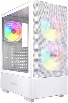 Корпус Powercase Mistral AY3W ARGB, Tempered Glass, 2x140mm +1x120mm, белый, ATX (CMAYW-A3)
