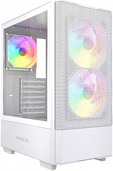 Корпус Powercase Mistral AY3W ARGB, Tempered Glass, 2x140mm +1x120mm, белый, ATX (CMAYW-A3)