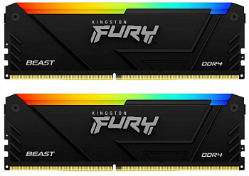 Модуль памяти DDR4 16GB (8Gbx2) 3600MHz Kingston FURY Beast Black RGB KF436C17BB2AK2/16 BS