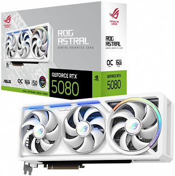 Видеокарта RTX5080 16Gb Asus ROG Astral WHITE OC Edition ROG-ASTRAL-RTX5080-O16G-WHITE