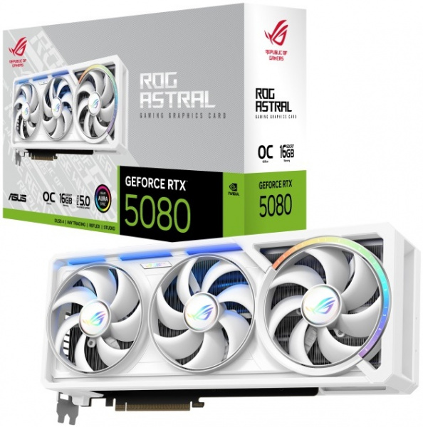 RTX5080 16Gb Asus ROG Astral WHITE OC Edition ROG-ASTRAL-RTX5080-O16G-WHITE