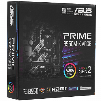 Материнская плата AM4 Asus PRIME B550M-K ARGB BS