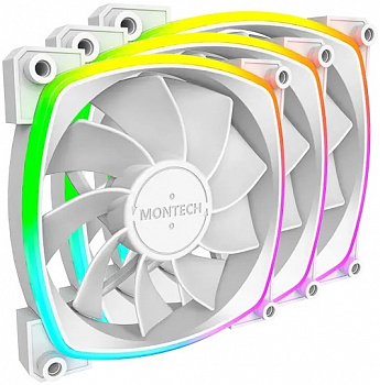 Комплект вентиляторов (3 in 1) Montech RX120 PWM White ARGB Reverse RX120W3P