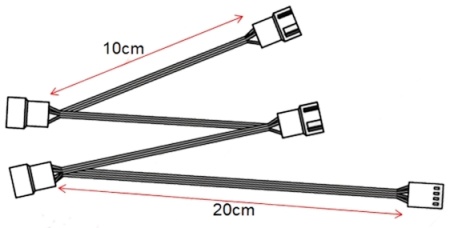 Кабель-разветвитель 1/4 ID-COOLING FS-04 (160шт/кор, 12V, PWM, 4 pin)