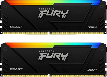 Модуль памяти DDR4 32GB (16Gbx2) 3200MHz Kingston KF432C16BB12AK2/32 FURY Beast Black RGB 