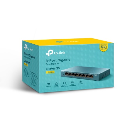 Коммутатор  TP-Link LS108G 8-портовый 10/100/1000 Мбит/с