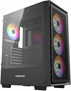 Корпус Powercase Mistral AY4B ARGB, Tempered Glass, 4x 120mm, чёрный, ATX (CMAYB-A4)