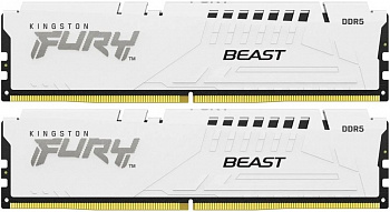 Модуль памяти DDR5 64Gb (2x32Gb) 5200MHz Kingston Fury Beast KF552C40BWK2-64 White