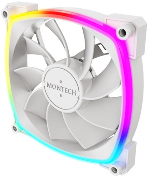 Реверсный вентилятор Montech RX120 PWM Reverse White 120mm, 4pin PWM, 3pin ARGB RX120W 1