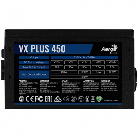 Блок питания 450W Aerocool Formula V Line VX-450 PLUS