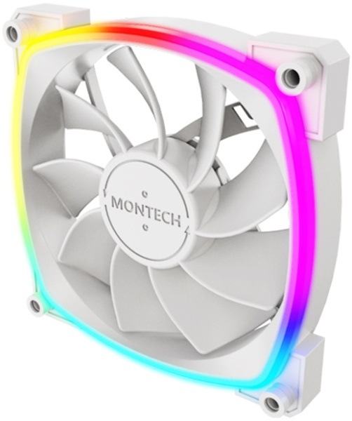 Реверсный вентилятор Montech RX120 PWM Reverse White 120mm, 4pin PWM, 3pin ARGB RX120W 1